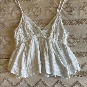 Hollister White Lace Camisole Top